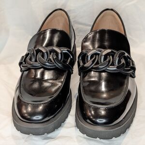 Cole Haan Women's Black Geneva Chain Loafers